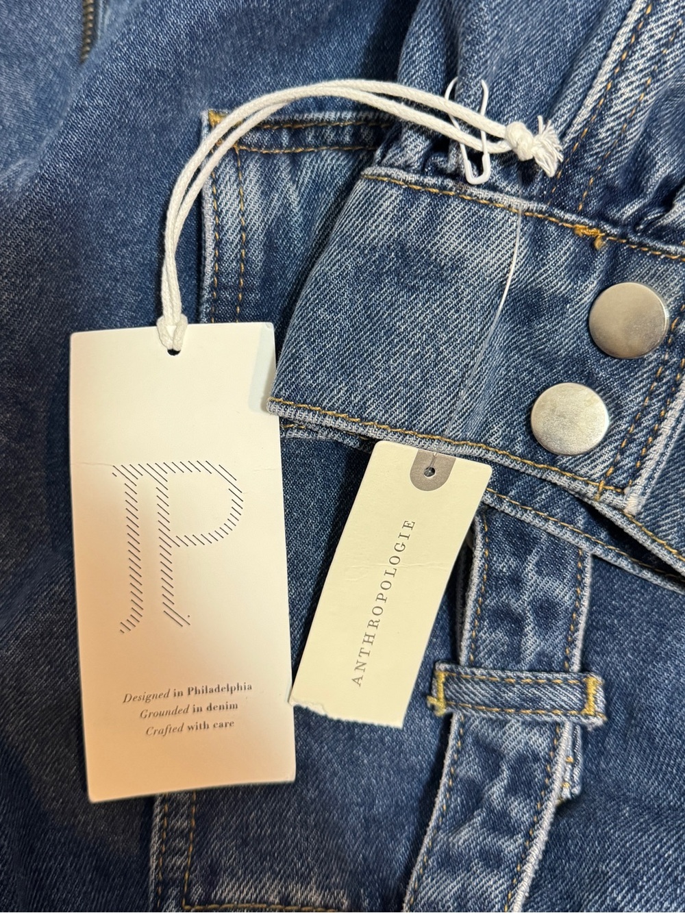 Anthropologie Pilcro Utility Denim Bomber Jacket Oversized Women’s XS NWT - Picture 11 of 15